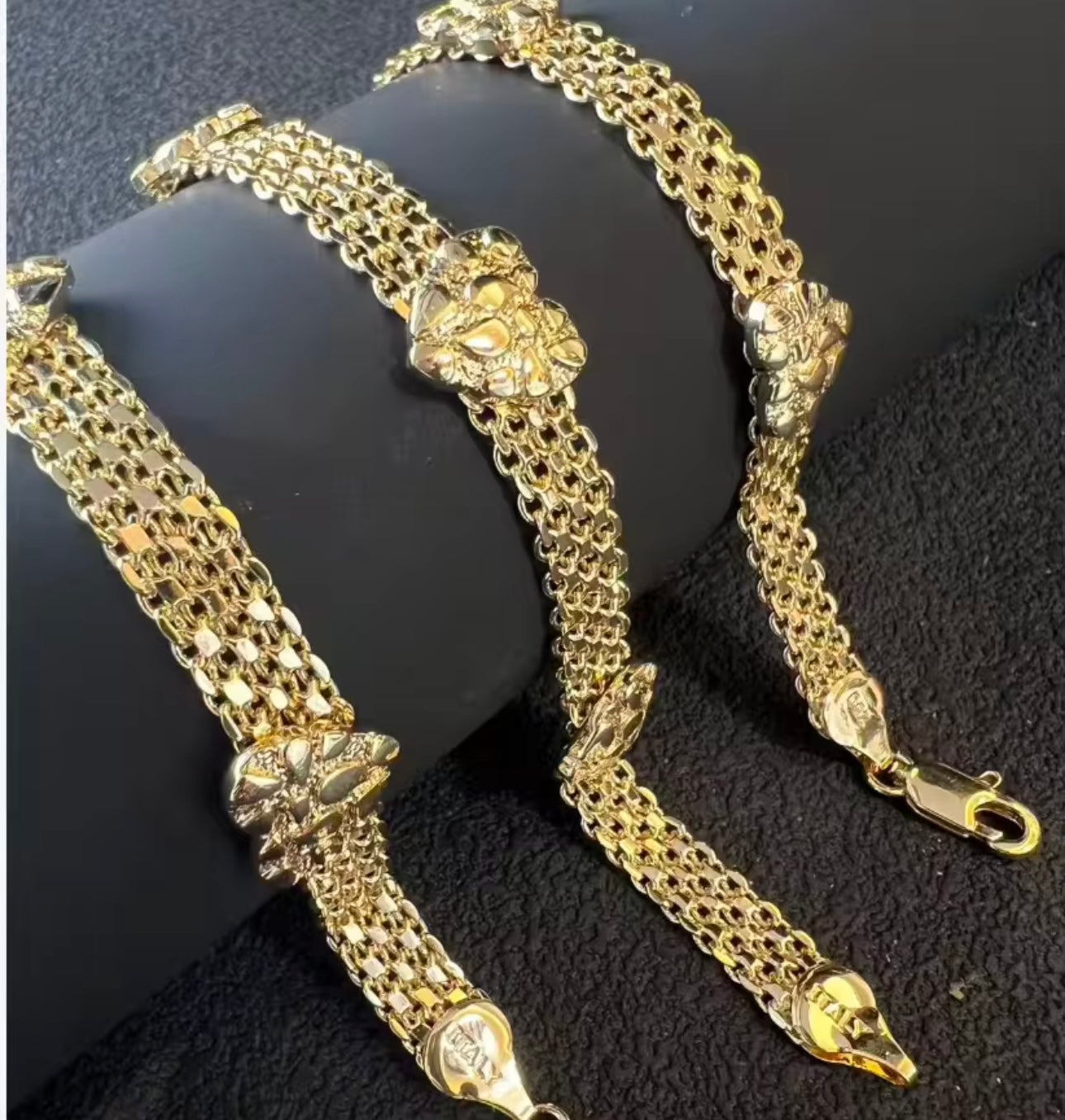 18k Gold Plated Nugget Bracelet
